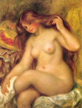 Bañista de pelo rubio desnudo femenino Pierre Auguste Renoir Pinturas al óleo